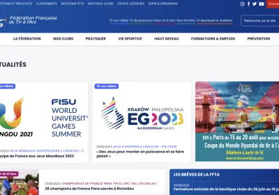 Page d'accueil du site ffta.fr