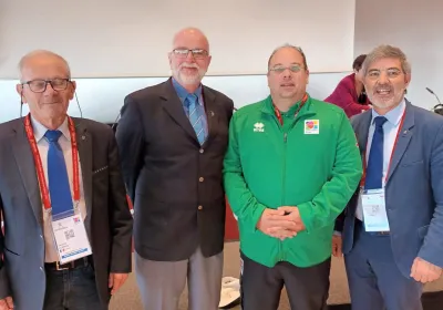 De g à d : Ch Laforest, D. Ohlmann, C. Pezet et JM Cléroy lors du Congrès de WAE à Essen
