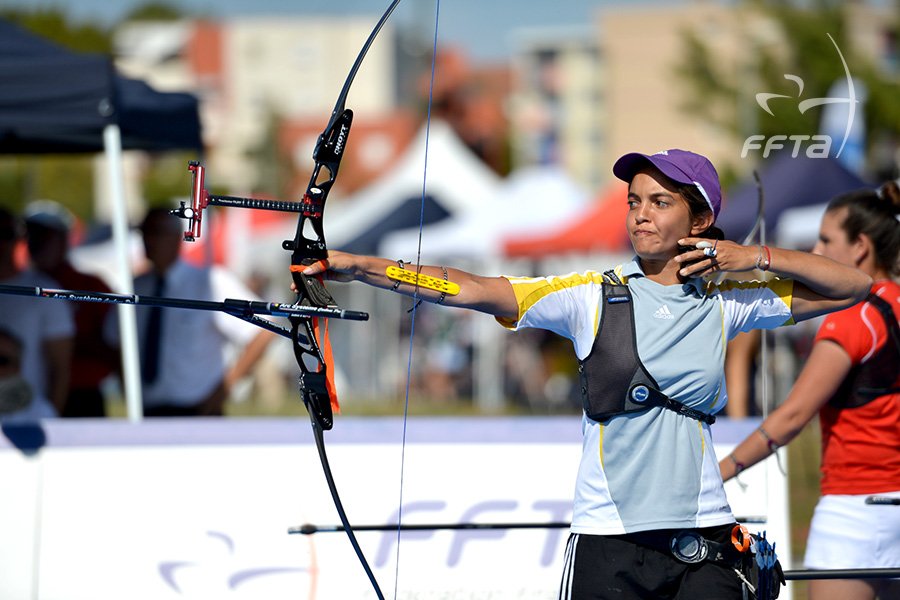 Audrey Adiceom en action de tir