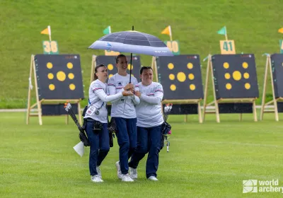 Les archères de l'équipe de France U21 arc à poulies