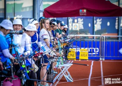 Lisa Barbelin sur le pas de tir à Shanghai