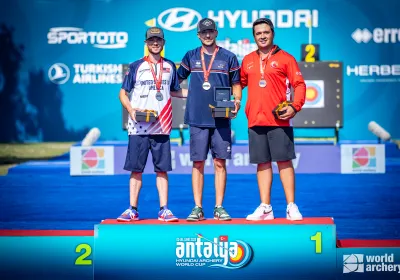 Nicolas Girard médaillé d'or à la coupe du monde de tir à l'arc antalya